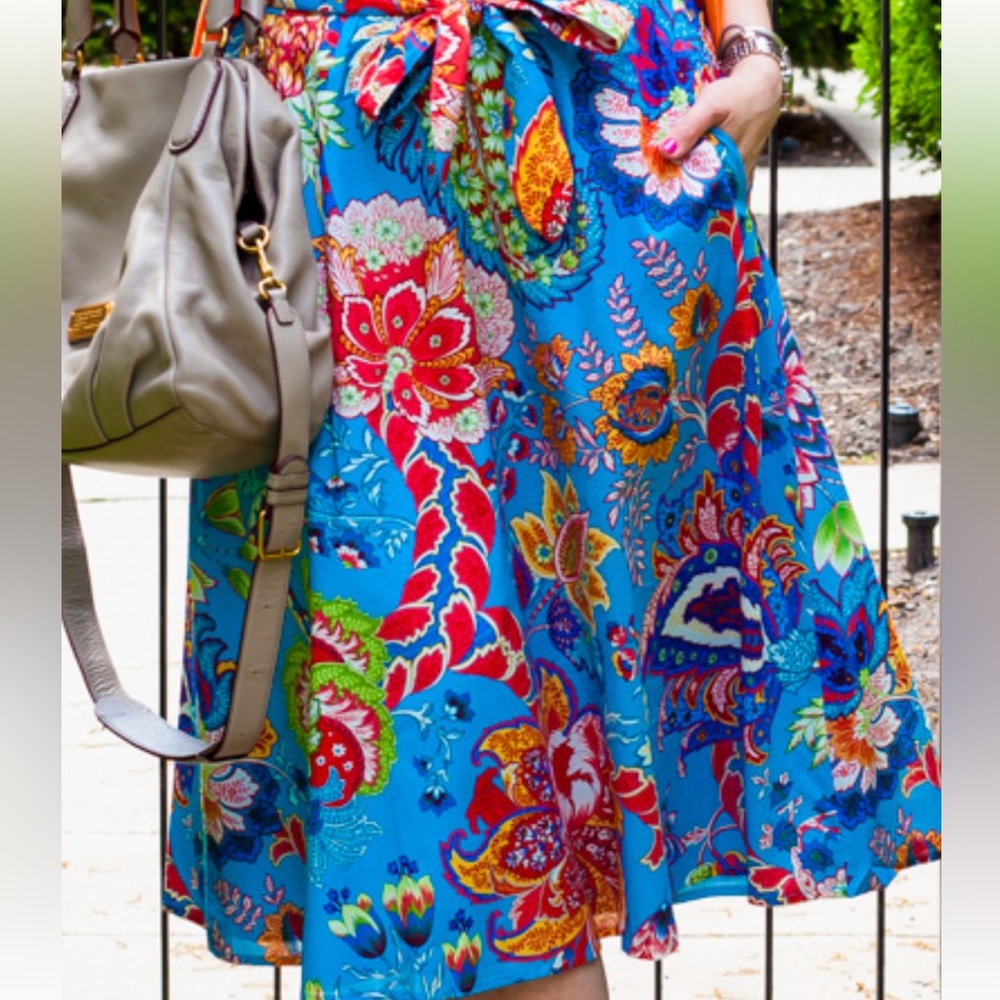 Talbot's A-Line Print Skirt. Size M
